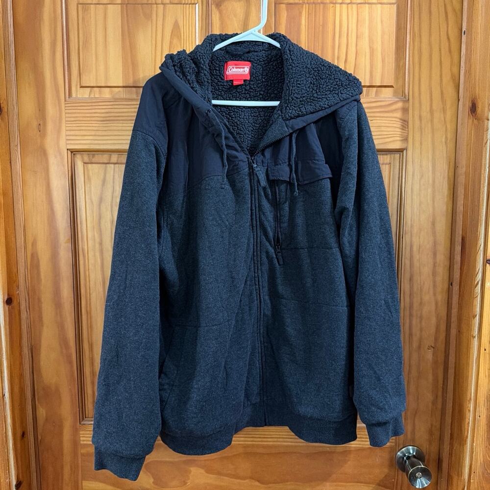 Coleman Men's Gray Fleece Lined Zip Up Hoodie Size XXL